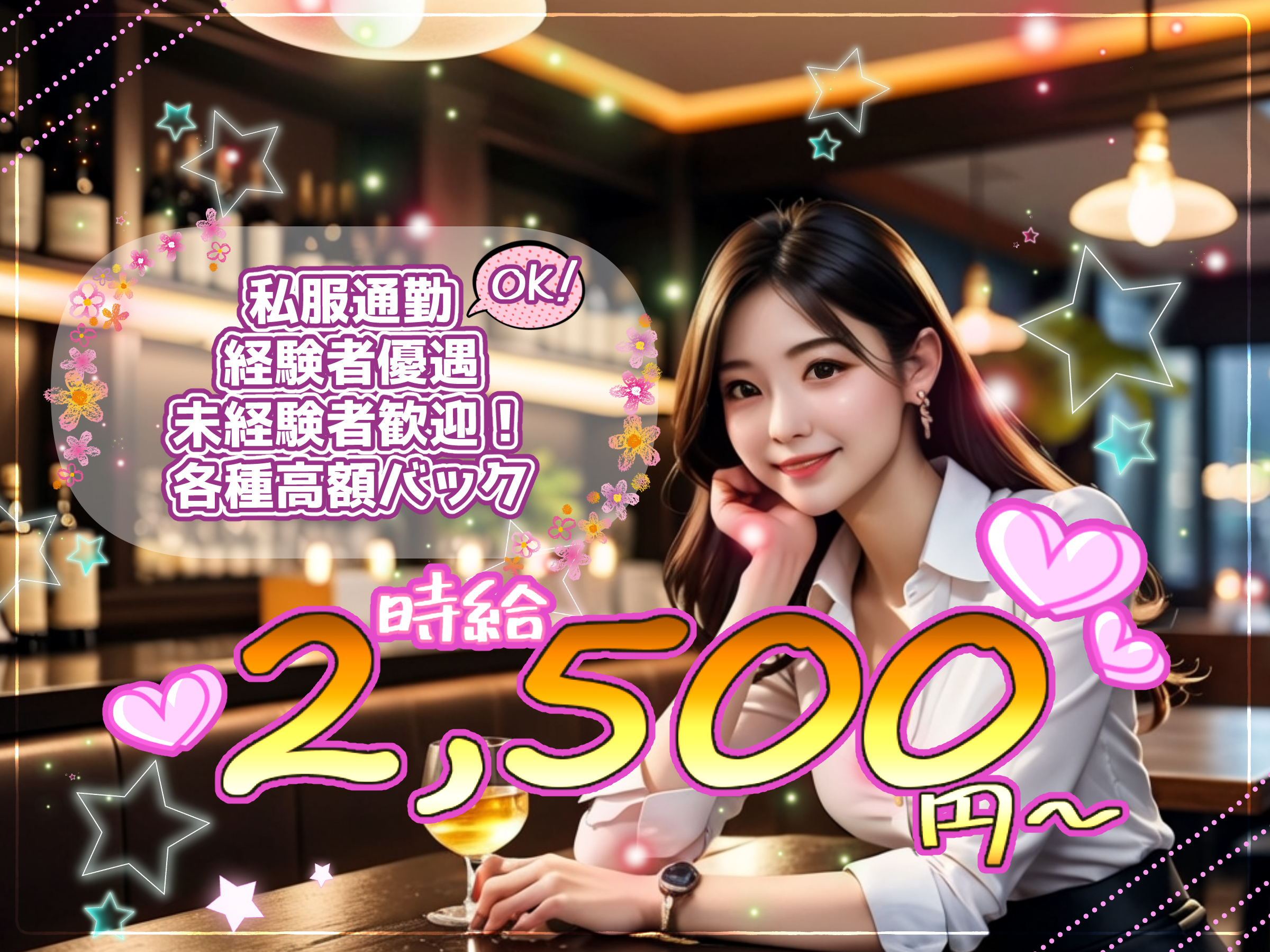 スナック：会話中心の落ち着いた接客